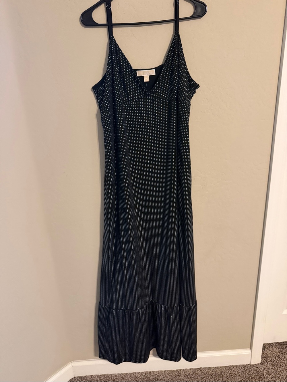 Black Spaghetti Strap Maxi Dress with Silver studs